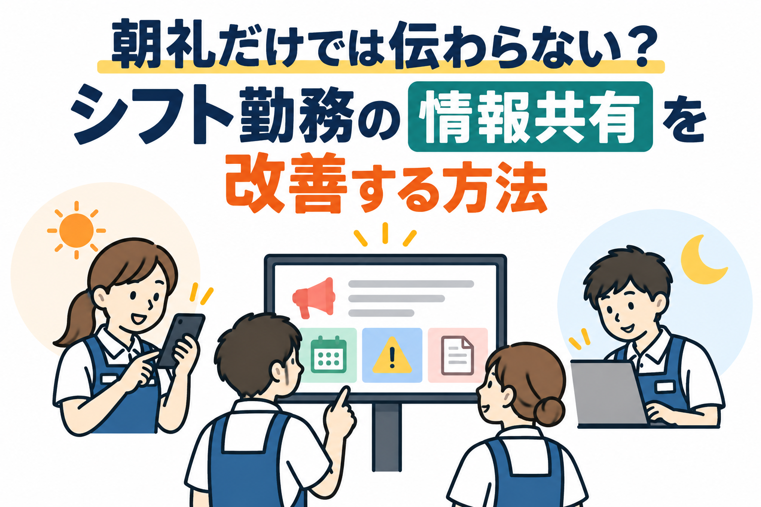 朝礼だけでは伝わらない？シフト勤務の情報共有を改善する方法